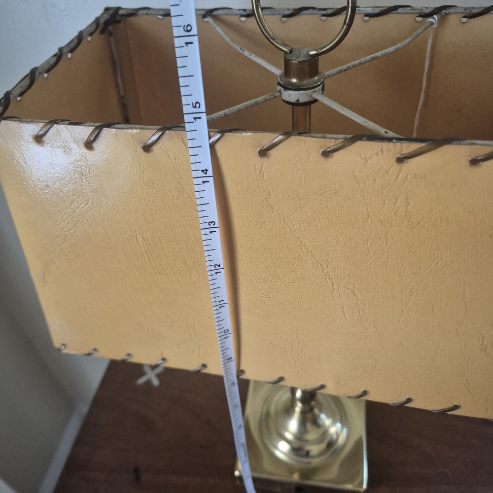 Elegant Tan Table Lamp with Gold Accents - Picture 4 of 14